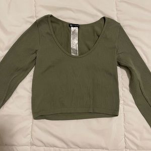 Olive green crop top from Zara